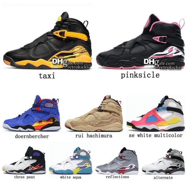 

8 8s alternate shoes black cement womens mens white aqua sneaker south beach tke flight taxi cool grey us4y-13 36-47