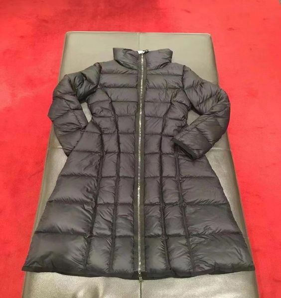 

2021 autumn winter women jacket mid season lightweight runway design quilted slim down casual jackets long knee1137795, Black;brown