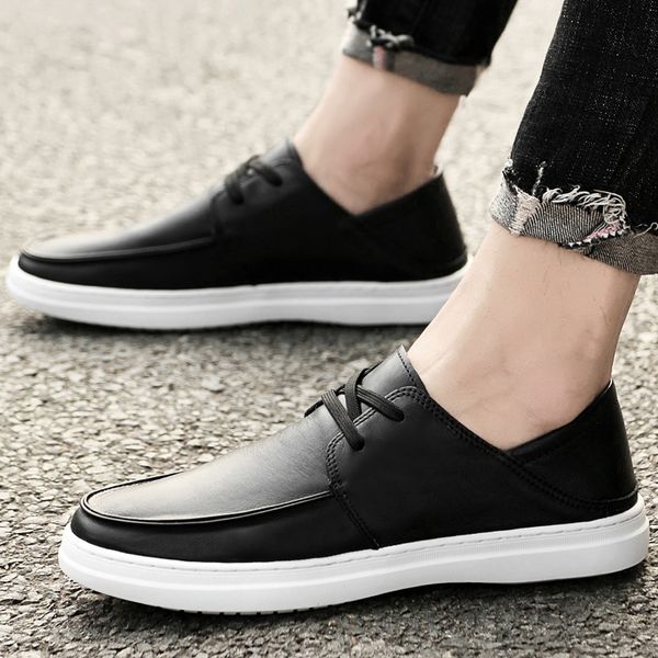 

dress shoes men's shoes casual genuine leather men fashion british board mens laceup oxfords retro brogue men flats 230814, Black