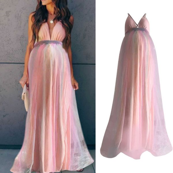 

maternity dresses pgraphy long pregnancy p shoot prop for baby showers party rainbow tulle pregnant women, White