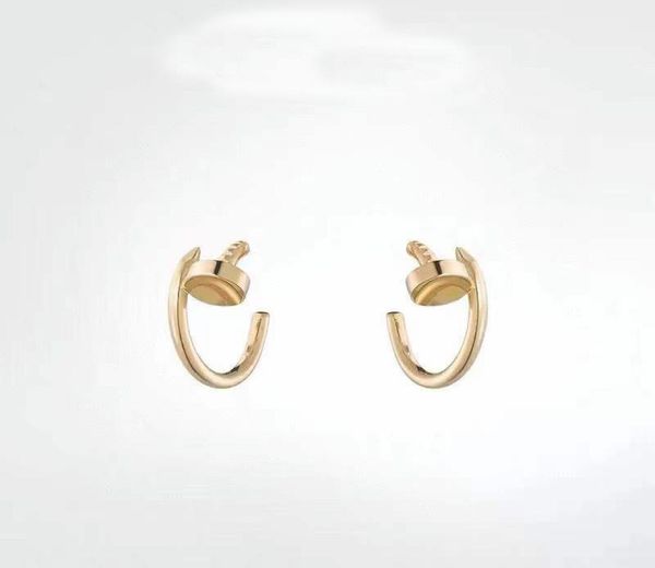 

fashion titanium steel nails stud earrings for mens and women gold silver jewelry for lovers couple rings gift nrj4090348, Golden;silver