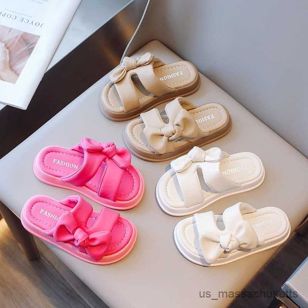 

slipper girls slippers over summer new kids girls french vintage flip-flops platform flip-flops r230815, Black;grey