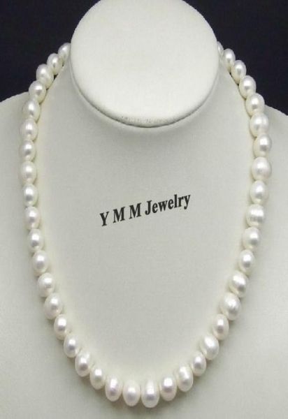 

personality white pearl necklace 10mm real freshwater pearl necklace genuine natural pearl jewelry9297701, Silver