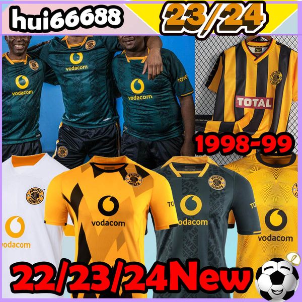 

22 23 24 kaizer soccer jerseys home away billiat dolly kambole baccus blom hlanti maillot retro nurkovic 1998 99 castro mashiane parker fros, Black;yellow