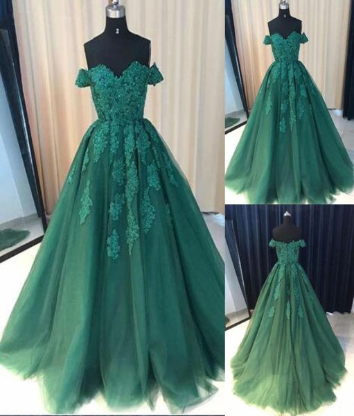 

new arrival aline prom dresses off the shoulder green lace applique prom gowns formal women dress8956297, Black
