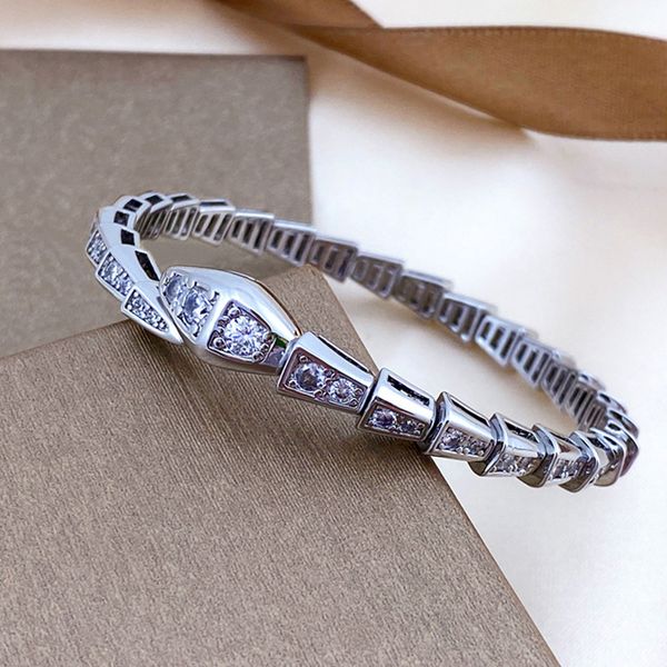 

snake diamond new bracelets bangle letter b titanium steel designer women men luxury jewlery gifts woman silver rose wholesale not fade, Black