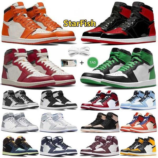 

1s mens 1 basketball shoes lucky green bred patent starfish chicago reimagined university blue lost found dark mocha men women trainers dunk