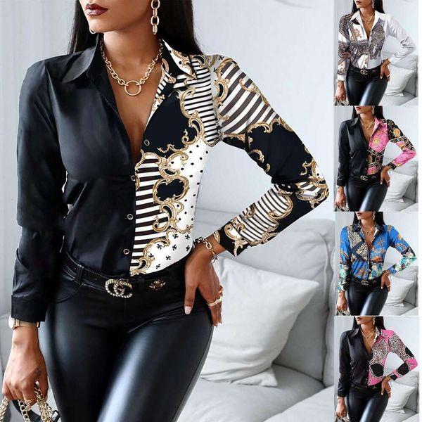 

item autumn print long sleeve shirt womens wear, White