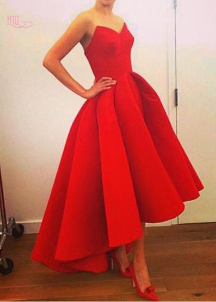 

high low prom dresses sweetheart draped in stock red short front long back formal party dresses evening wear in stock7596966, Black