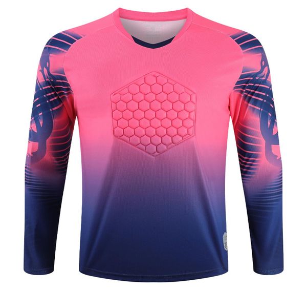 

outdoor tshirts football long sleeves gradient goal keeper uniforms sport training breathable soccer chest pad spring autumn 3154945, Gray;blue