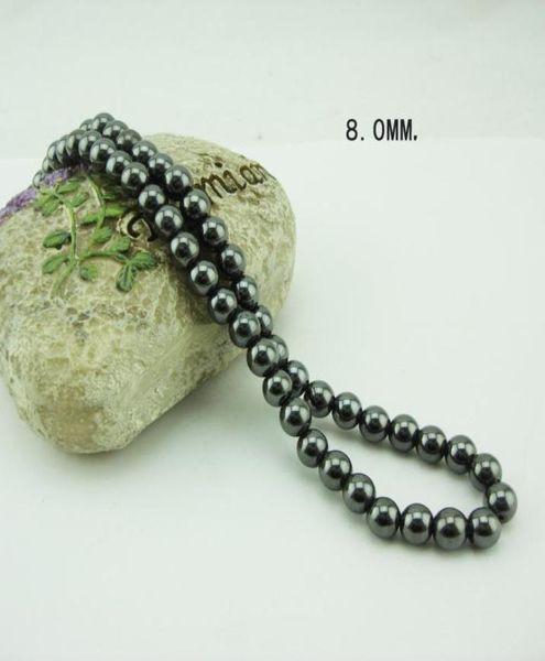 

nature hematite round beads necklaces elastic magnetic black stone choker necklace magnet therapy bracelets men jewelry sports hea3797191, Silver