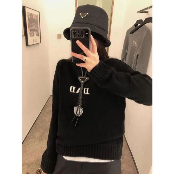 

sweater women designer jumper knitwear autumn winter sweaters clothes round collar long sleeve knitted pullover female, White;black