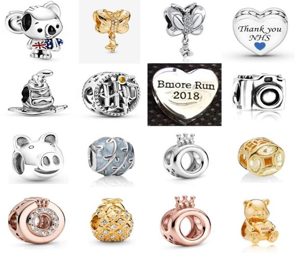 

new 2021 100 925 sterling silve799031c01 surfing koala charm and charmand luxurious diy women original bracelet fashion jewelry g9985150, Black
