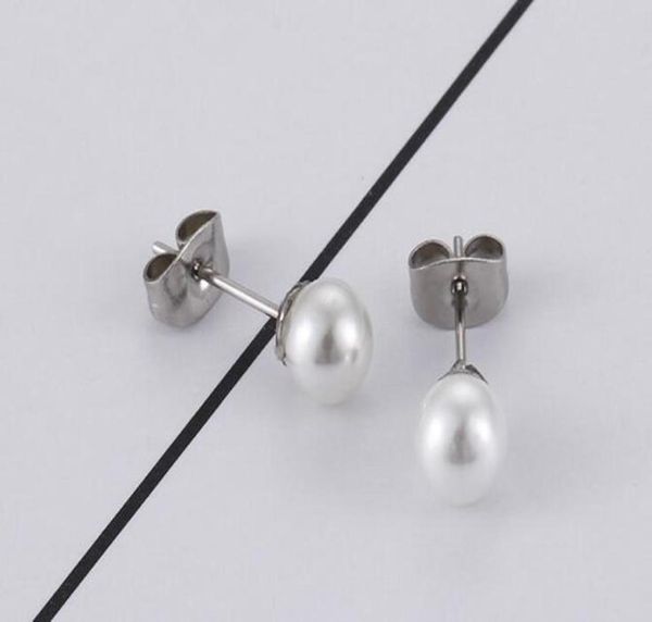 

women el oso pendien stud no fade brand jewelry original design fashion stainless steel panda pearl jewelry stud earrings9302121, Golden;silver