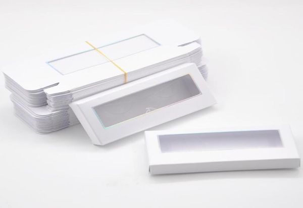 

whole lash packaging custom white rectangle paper box no tray logo lashes storage case vendors false eyelashes6153167