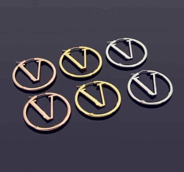 

3 color rose sliver fashion gold hoop earrings lady women party wedding lovers gift engagement jewelry for bride3177724, Golden;silver