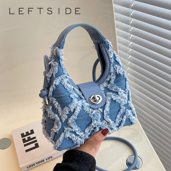 

evening bags leftside soft fabric trend small shoulder crossbody bags for women hobo luxury brand designer women handbags kawaii 230814