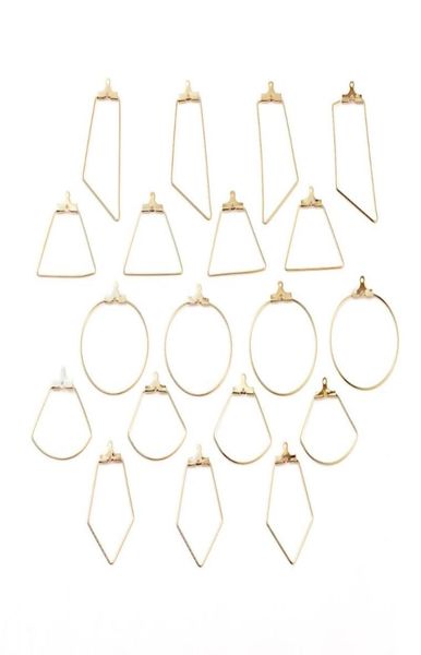 

about 20pcsbox 304 stainless steel hoop earrings rhombus trapezoidsectorringtrapezoid for dangle earring jewelry making3440946, Golden;silver