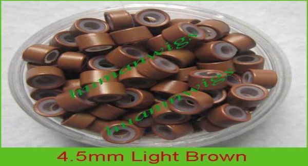 

mix color 45mm silicone micro ring links for feather hair extensionscolor light brown10000pcs2570066, Black