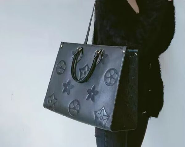 

designer women bag embossed black flower monograms bags leather handbag purse tote shoulder bags crossbody female backpack handbags