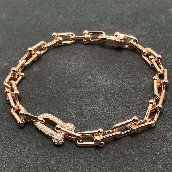 

luxury designer bracelets diamond link charm bracelet 18k gold plated women valentine wedding gift jewelry wholesale, Black