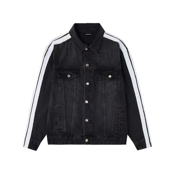 

blcg lencia denim jacket mens and womens coat casual cotton turn-down collar long sleeve denim bomber jackets for man 11853, Black;brown