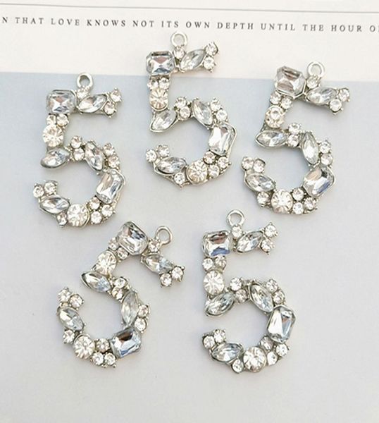 

women rhinestone crystal no5 diy jewelry charms necklace bracelet sweater chain pendant jewelry components accessories high qualit7849923, Bronze;silver