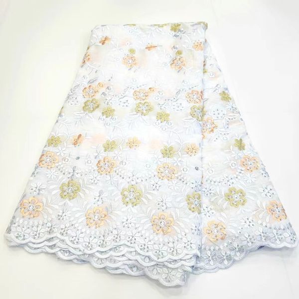 

5 yards cotton cloth embroidery lace fabric swiss voile ladies with rhinestones down evening party textile sewing craft women garment dress, Black;white