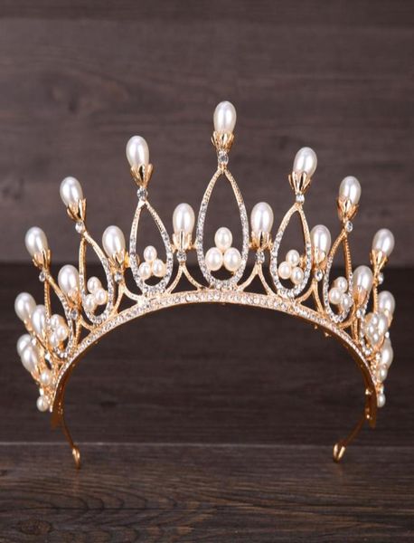 

baroque pearls crystal bridal crowns hairbands gold bridal tiaras headbands wedding diadem queen crown tiara wedding veil hair acc2098313, Silver