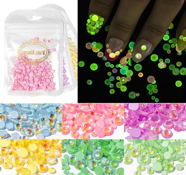 

1bag mixed size ss6ss20 luminous rhinestone flatback rhinestone crystal decorations 3d diamond charm glitter glow in the dark2932908, Silver;gold
