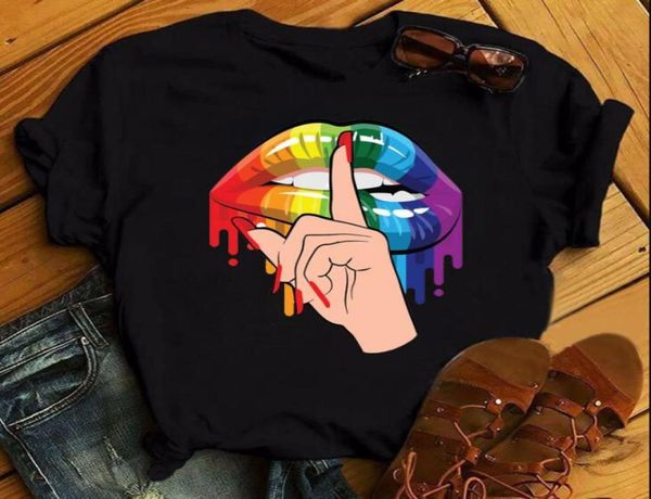 

red lips print t shirt women t shirt fashion female cute graphic tee shirts casual 90s ladies short sleeve tshirts9601360, Blue