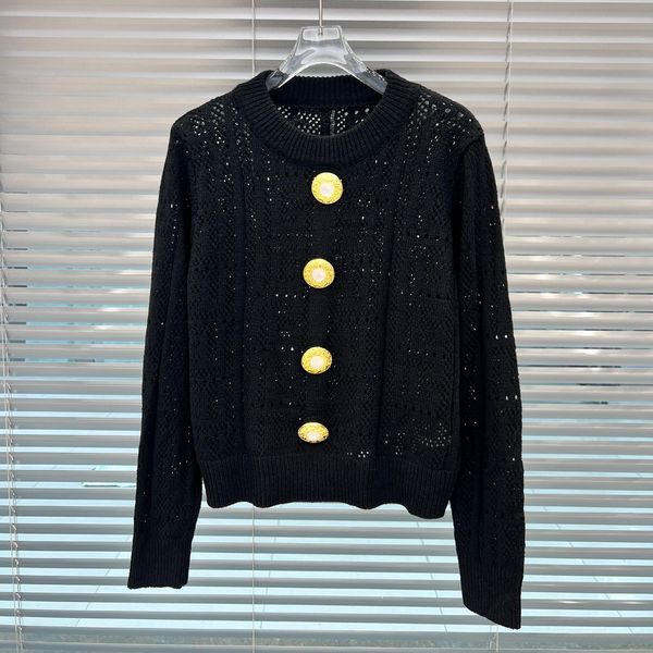 

new women jacquard letter knitted sweater in autumn / winter knitting machine balmn jnlarged detail crew neck cotton oversized athleisure m6, Black