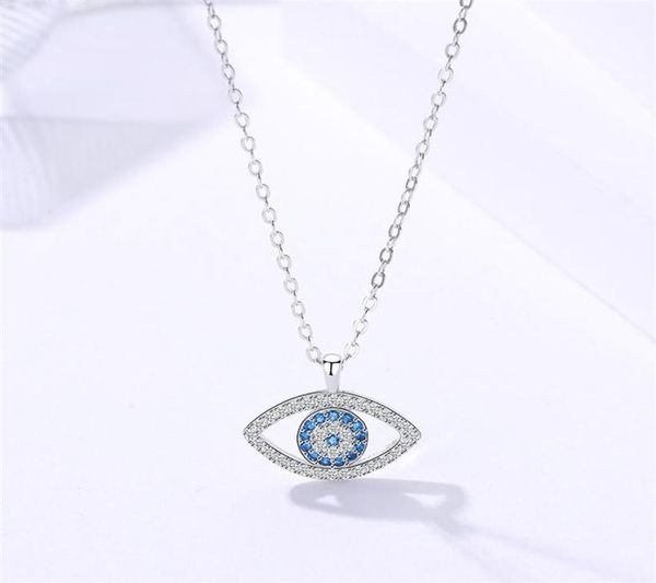 

925 sterling silver womens cubic zirconia devil evil blue eye pendant necklace cz stone turkish fashion jewelry china whole18918815319