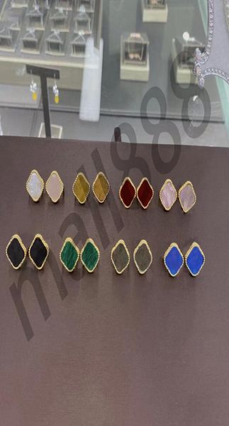 

fashion gold plated stud earrings 4four clover elegant luxury ear studs earings earring designer for women hip hop j7186917, Golden;silver