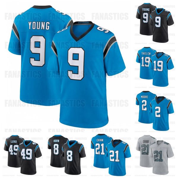

custom bryce young adam thielen football jersey jonathan mingo carolinas miles sanders panther jaycee horn ikem ekwonu luke kuechly shaq tho, Black