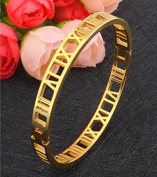 

mens bangle bracelet gold design luxury designer jewelry bracelets charm party engagement gift diamonds numerals stainless 6011698, Black