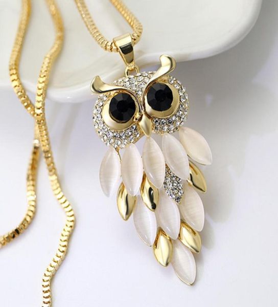 

charming bordered alloy opal pendant women choker lady girl long sweater necklace 2811774726932, Silver