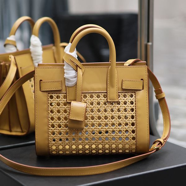 

women tote bag straw beach totes bag mirror quality luxury handbag cross body shopper bags shoulder bags designer purse rattan braided bags