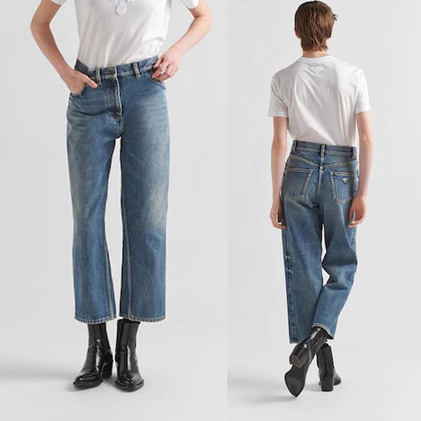 

designer jeans women denim pants casual arrivals high waist street straight leg jeans women designer clothing, Blue