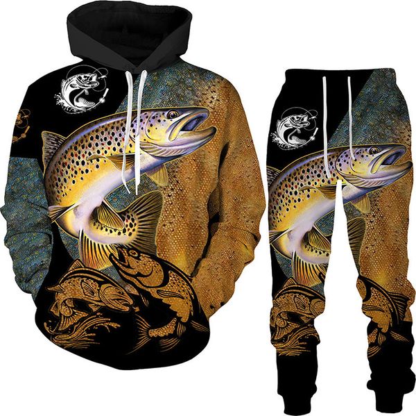 

men s tracksuits men women hoodie pants 2pcs set tracksuit harajuku camo love fishing hunting camping clothes fashion outdoor sportswear s 6, Gray