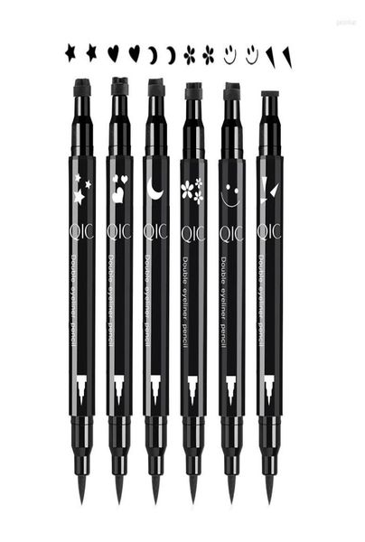 

eyeliner doublehead liquid stamp black seal eye liner pen moon star heart flower eyeliners waterproof eyes cosmetics pencil4196945