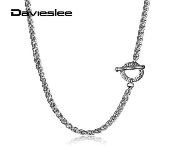 

chains 46mm mens women stainless steel chain necklace unique patterns toggle clasp wheat link fashion jewelry 1830 inch dtns0084900186, Silver