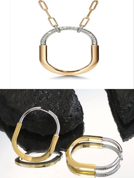 

new 18k gold 925 silver plated necklaces ring necklace for women teen girls trendy set chain bracelet fashion party mother engagement jewelr