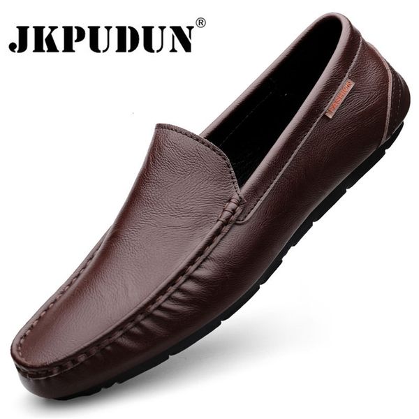 

dress shoes genuine leather men casual shoes luxury brand mens loafers moccasins breathable slip on italian driving shoes chaussure homme 23, Black
