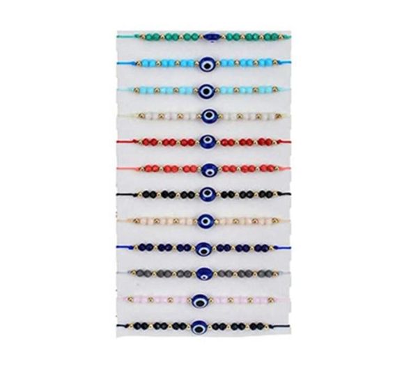 

charm bracelets 2021 trendy evil eye for woman blue eyes multicolor rope beaded adjustable good luck string link girls6257822, Golden;silver