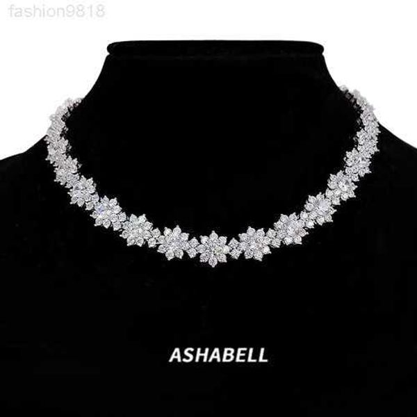 

s925 sterling silver full diamond inlaid cubic zirconia luxury sunflower necklace pass diamond tester moissanite ladies necklace