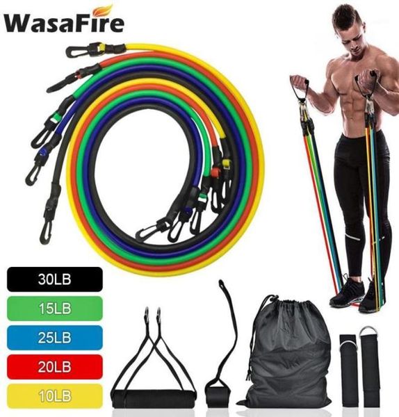 

resistance bands 11pcsset fitness latex set body training gym yoga tubes pull rope rubber elastic with bag14428549