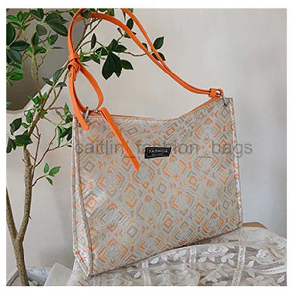 

shoulder bags fashionable jacquard fabric simple and personalized 2022 spring new trend popular shoulder bag female niche design tote bag ca
