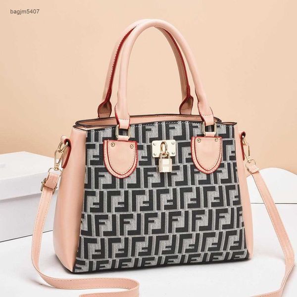 

design style fashion bag 80% factory direct sales wholesalewomen's new tote fashion one shoulder trendy bag contrast panel women's