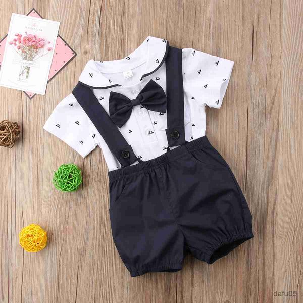

clothing sets new gentalman newborn kid baby boy outfit clothes jumpsuit bodysuit+pants overall 2pcs set children summer clothing r230815, White